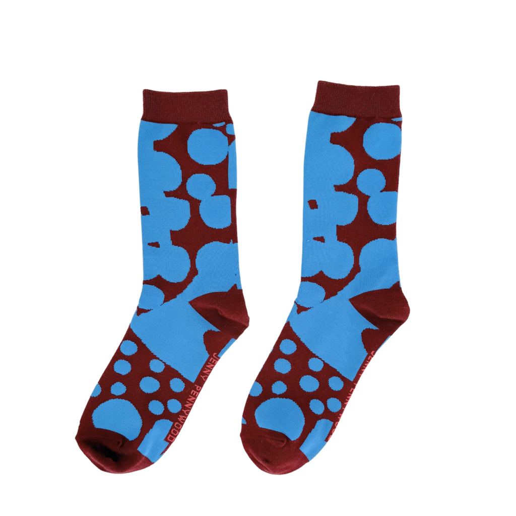 Socks | Dottie in Blue Maroon