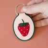 Keychain | Strawberry Embroidered