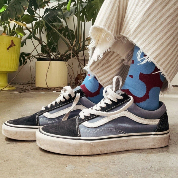 Socks | Dottie in Blue Maroon