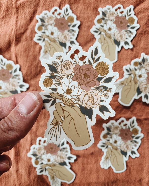 Sticker | Hand Holding Bouquet