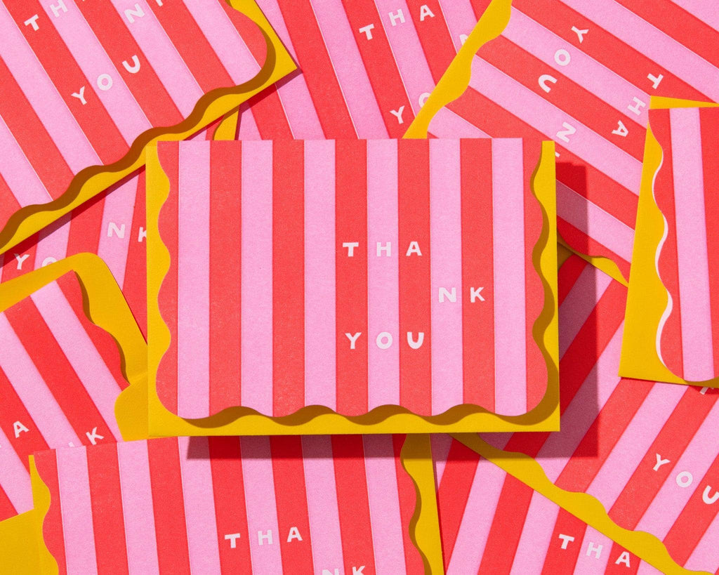 NC Set | Thank You, Stripe Red/Pink