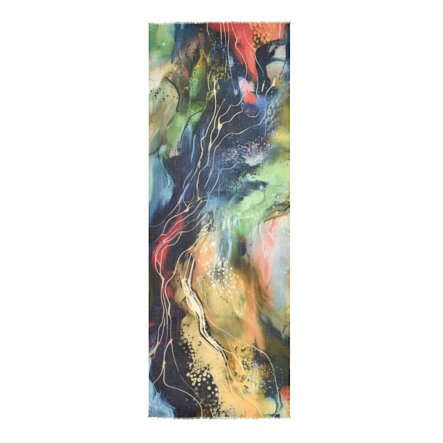 Obsidian Fluid Abstract Scarf