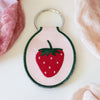 Keychain | Strawberry Embroidered