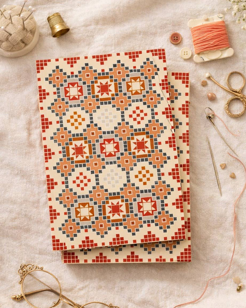 Journal | Pixel Quilt Pattern | A5 Lined Journal for Quilters