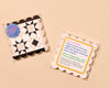 Letterpress Reusable Vellum Coasters—Mod Quilt: Black/Taupe