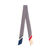 Scarf | Twill Skinny Checkerboard - Blue