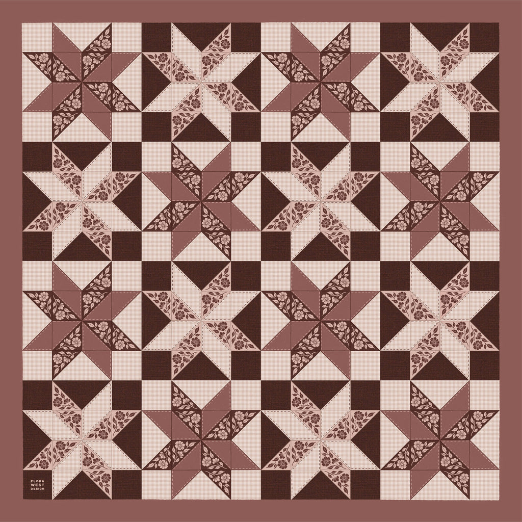 Bandana | 100% Silk  Patchwork Quilt Garden 23 Square