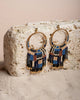 Earrings | Beaded Handwoven Painted Desert Fringe (Blue)