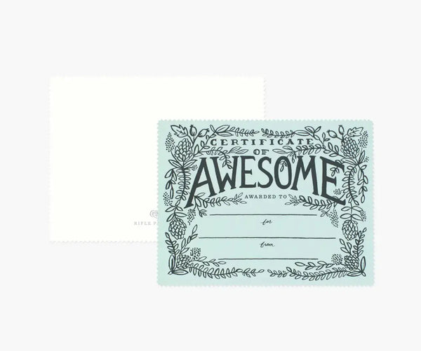 Card | Certificate of Awesome