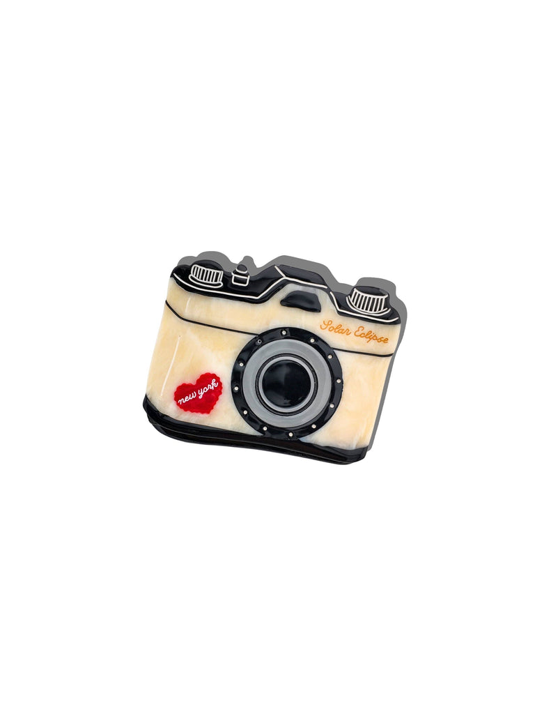 Hand-Painted NY Vintage Camera Claw Clip | Eco-Friendly