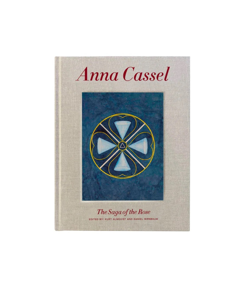 Book cover with an abstract organic painting on the center of it. The title reads: "Anna Cassel: The Saga of the Rose."