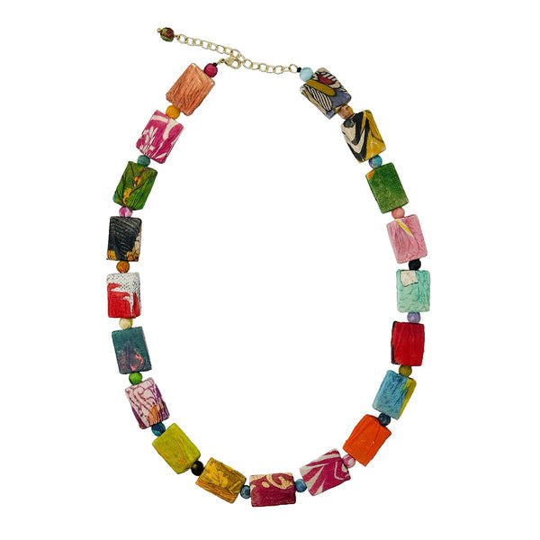 Necklace | Kantha Dotted Block
