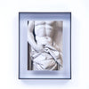 Print of a marble sculpture within a gray frame.