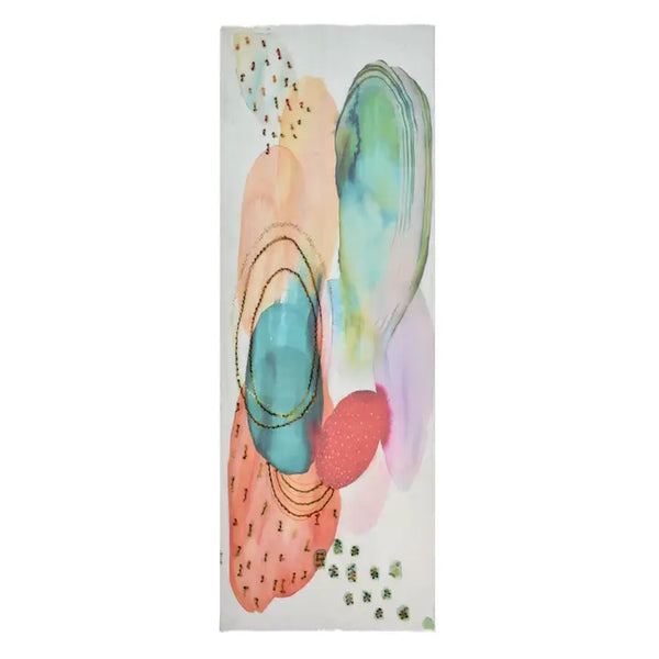 Cotton/Silk Scarf| Watercolor abstract - Genevieve