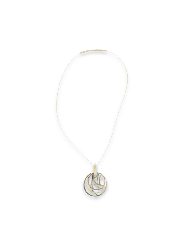 Circles | Sterling Silver and Oxidized Sterling Silver Necklace