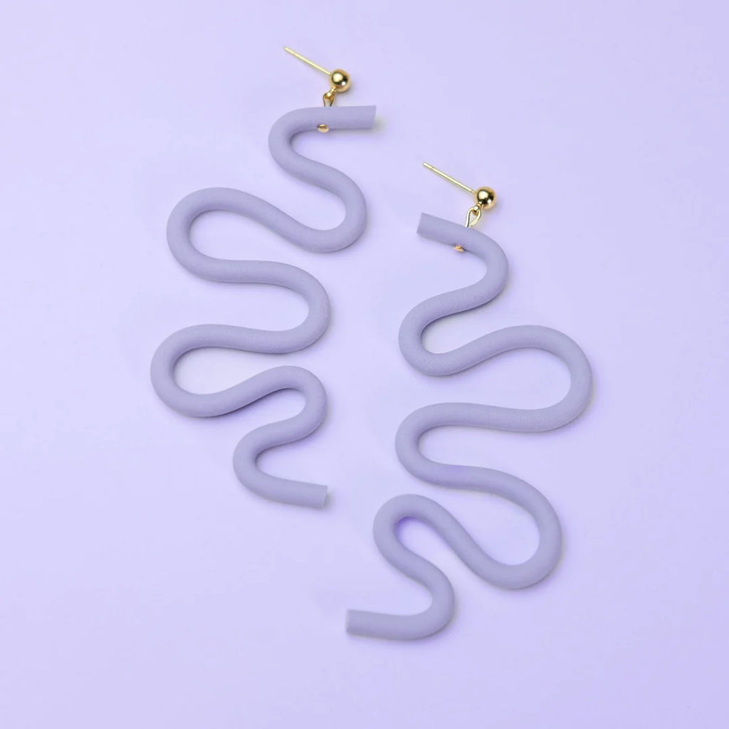 Small Tube Squiggles | Dangly Earrings