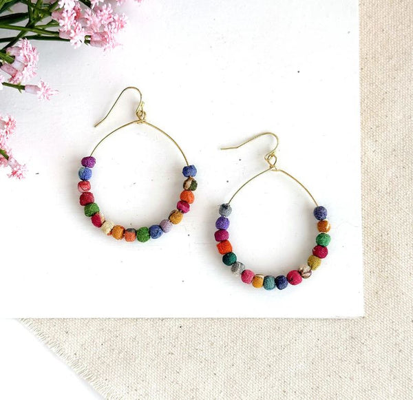 Earrings | Kantha Milieu Demi Hoops