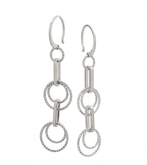 Earrings | Silver Multi Circles with French Hook