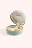Round Velvet Jewelry Box - Swooping Swallows