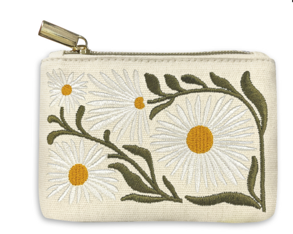 Embroidered Coin Pouch | Daisy