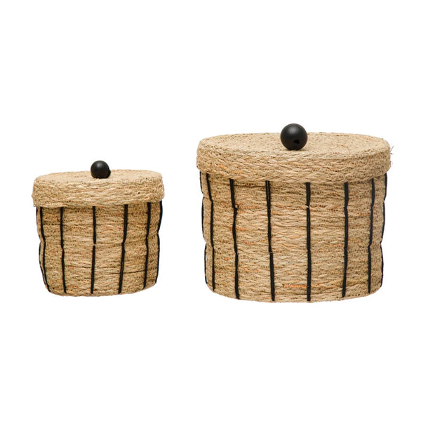 Set of 2 Baskets | Hand-woven Seagrass