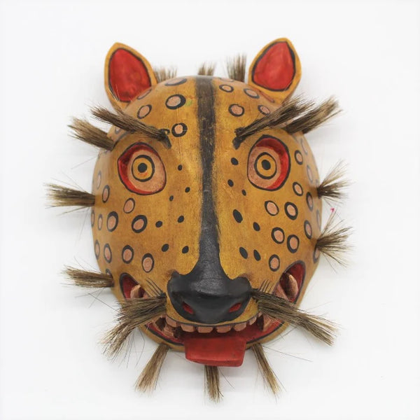 Snarling Jaguar | Handcarved Wooden Mask
