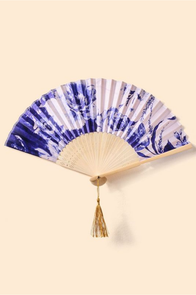 Satin Fan | China Blue Blooms