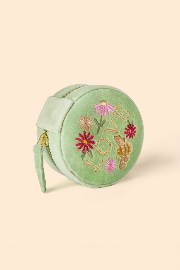 Jewellery Box | Round Velvet - Love