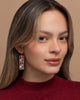 Earrings | Beaded Handwoven Mosaic Tila and Brass - (Green/Grey)