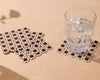 Letterpress Reusable Vellum Coasters—Rattan Weave: Brown