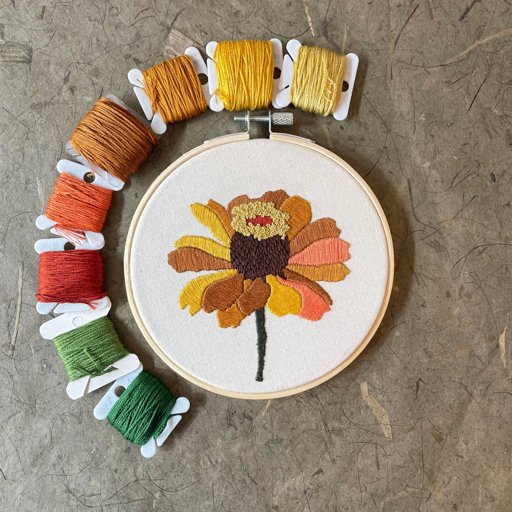 Zinnia No. 1 (5") - DIY Embroidery Kit