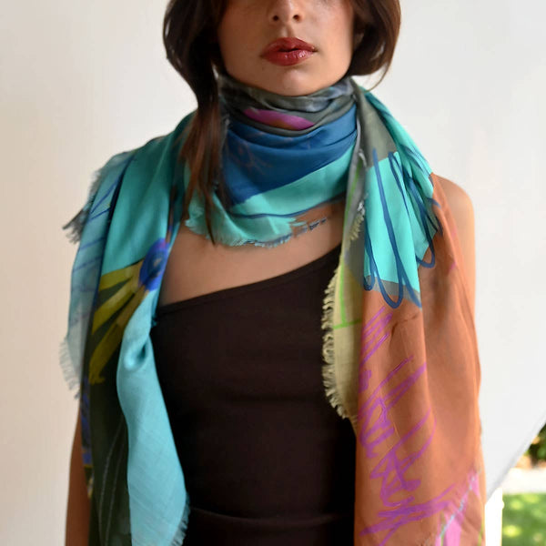 Silk-Modal Scarf | Blue Lagoon