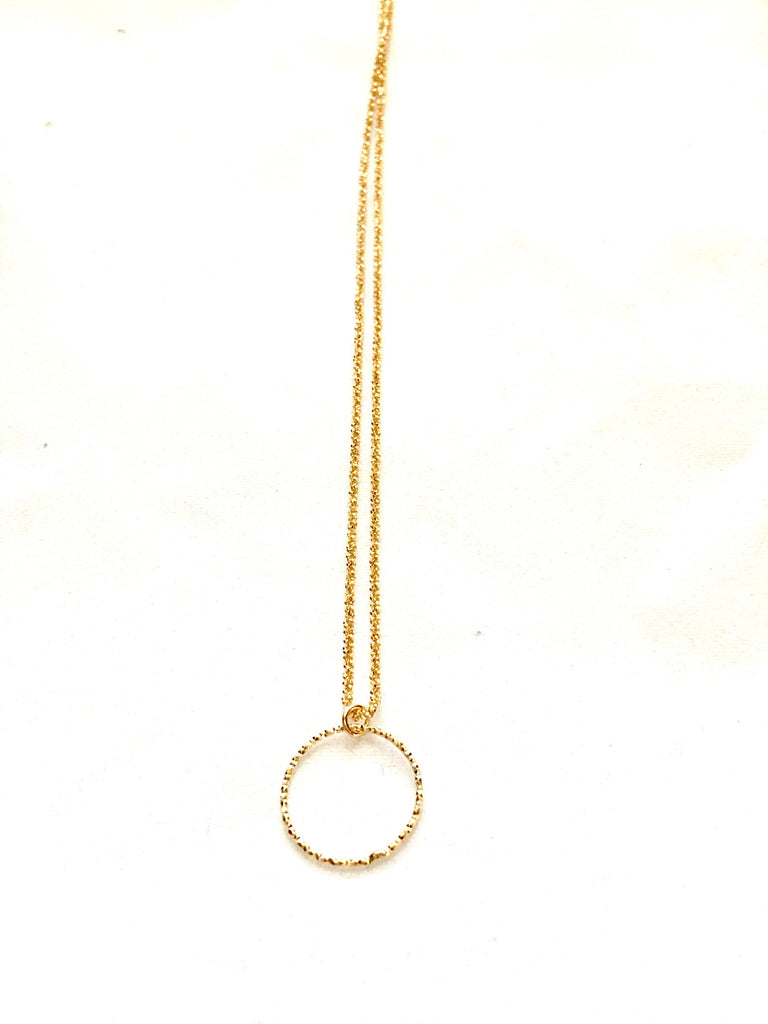 Necklace | Margo-L  - sterling silver  with laser cut circle