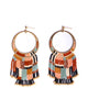 Earrings | Beaded Handwoven Painted Desert Fringe (Blue)