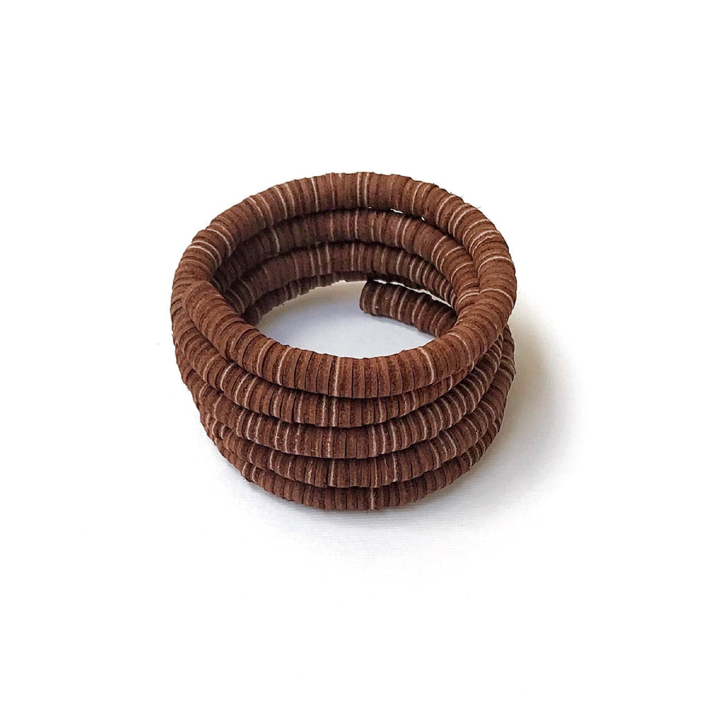 Cuff Bracelet | Continuous Coil Leather - Brown