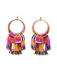 Earrings | Beaded Handwoven Painted Desert Fringe (Blue)