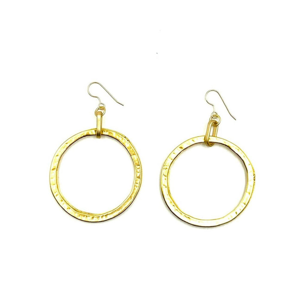 Hoop Earrings | Goldie - Matte gold organic