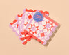 Letterpress Reusable Vellum Coasters—Mod Quilt: Red/Pink