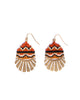 Earrings | Beaded Handwoven Santa Fe Drops (Magenta/Orange)