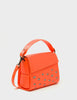 Mini Crossbody | Neon Orange Leather, All Over Eyes Embroidery