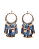 Earrings | Beaded Handwoven Painted Desert Fringe (Blue)