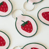 Keychain | Strawberry Embroidered