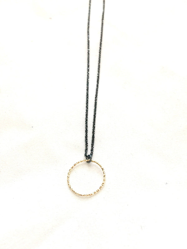 Necklace | Margo-L  - sterling silver  with laser cut circle