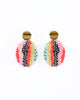 Earrings | Beaded Handwoven Organic Oval Drop  (Blue)