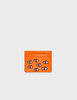 Leather Cardholder | All Over Eyes Embroidery, Filium Neon Orange