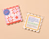 Letterpress Reusable Vellum Coasters—Mod Quilt: Red/Pink