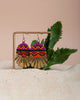 Earrings | Beaded Handwoven Santa Fe Drops (Magenta/Orange)