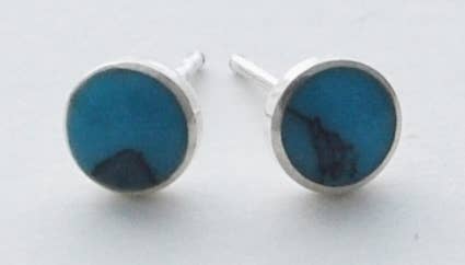 Earrings | Turquoise Circle - silver Frida