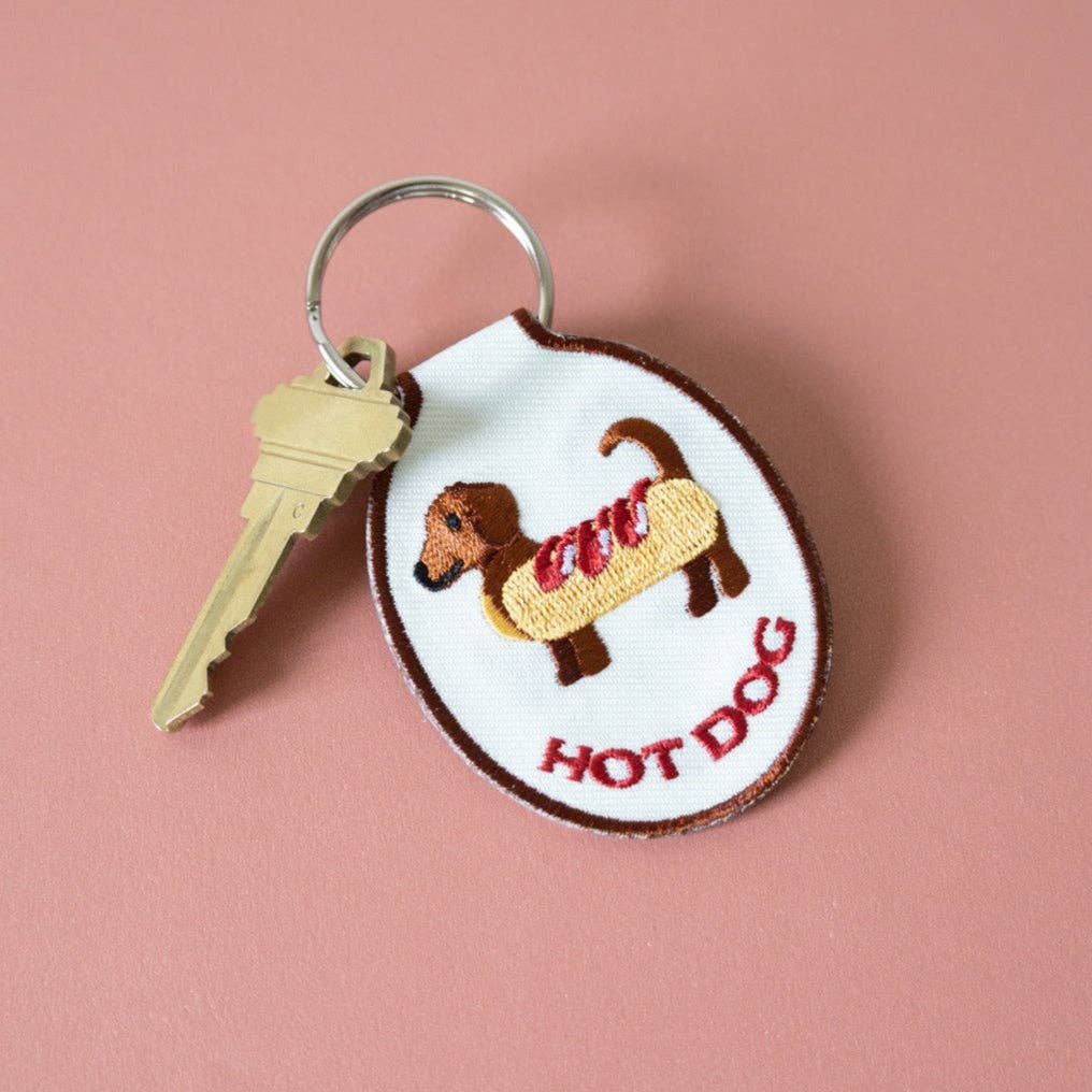 Keychain | Hot Dog Embroidered