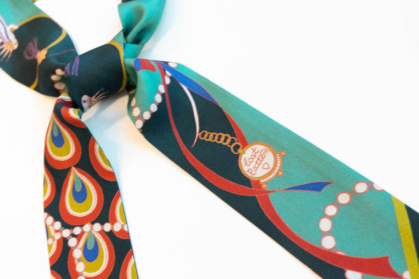 Neck Bow | Peacock - Silk Twilly